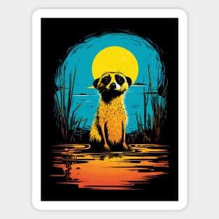 Serenity at Sunset: Cute Suricate Magnet